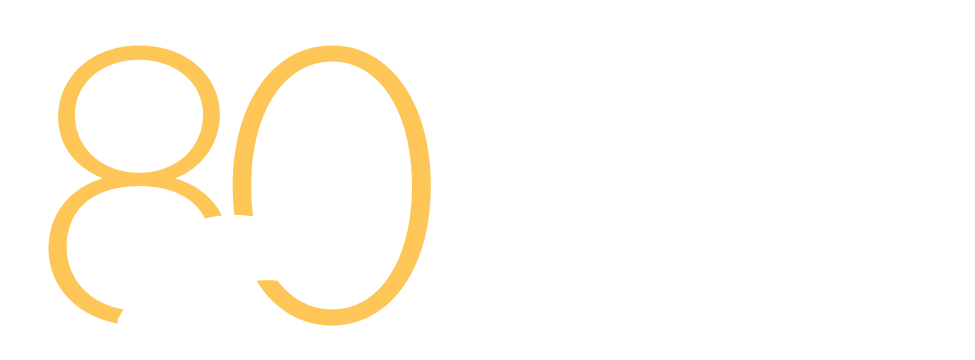 The Heifer International special 80th anniversary logo.